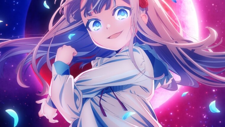 Nia Liston diante de um planeta no visual promocional do anime