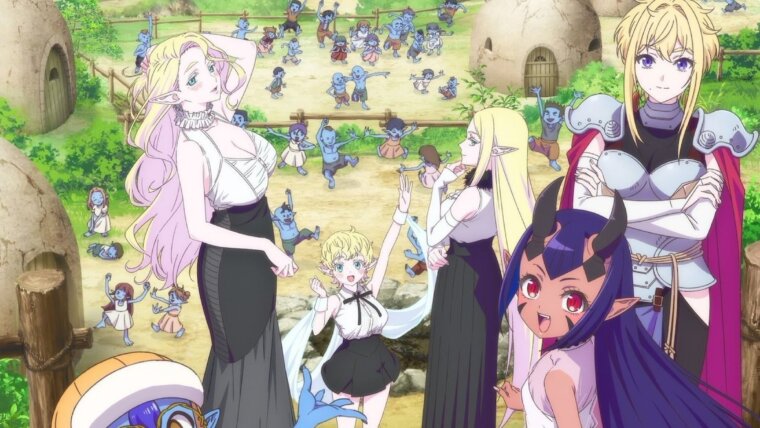 Personagens no visual principal do anime Tensei Goblin dakedo Shitsumon Aru?