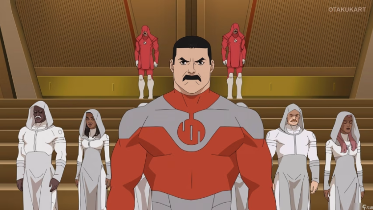 Thragg diante de guerreiros viltrumitas em Invincible