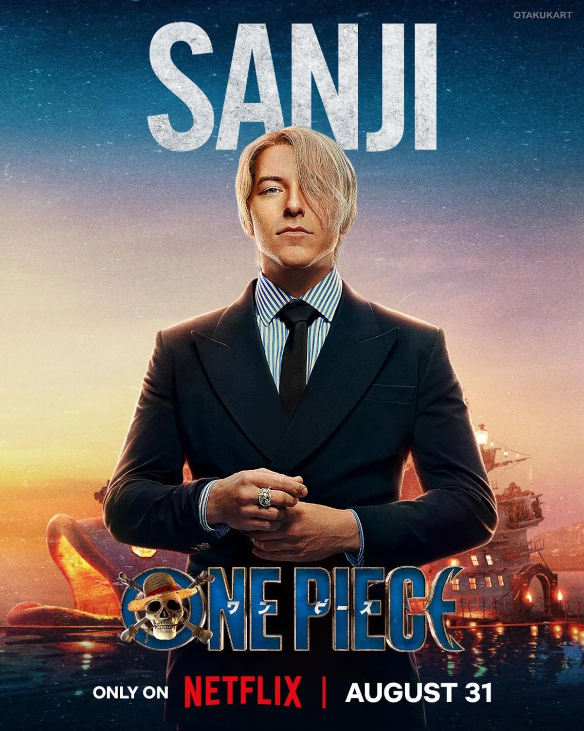 Taz Skylar como Sanji na série live-action de One Piece da Netflix