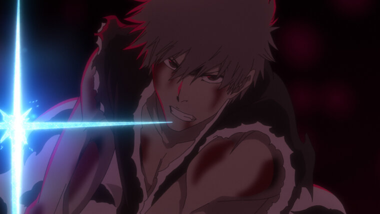 Ichigo Kurosaki encara uma luz azul em forma de cruz na prévia oficial do episódio 49 de Bleach TYBW